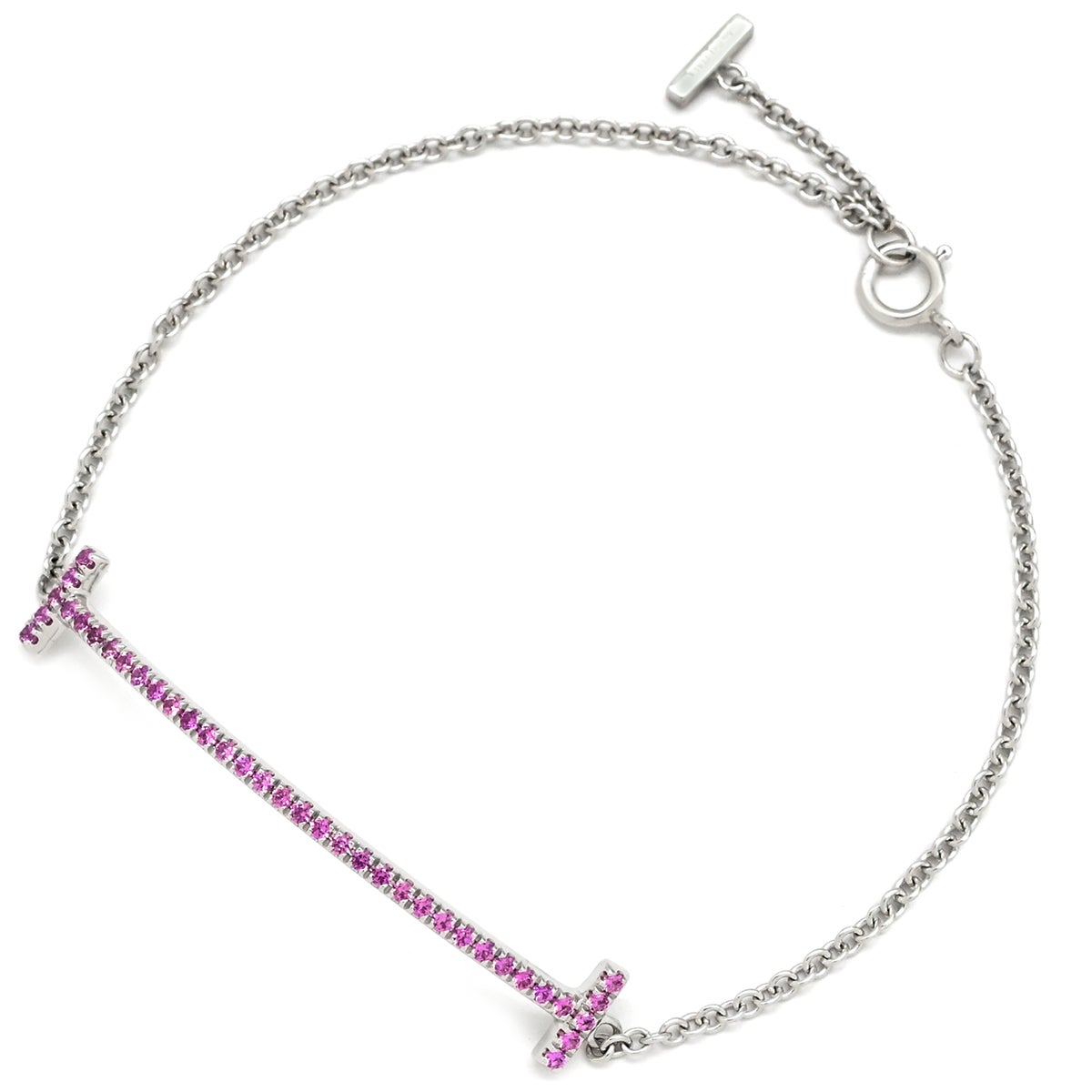 TIFFANY&Co.　ブレスレット　ピンクサファイヤ ティファニー Tiffany & Co ブレスレット Tスマイル ピンクサファイア