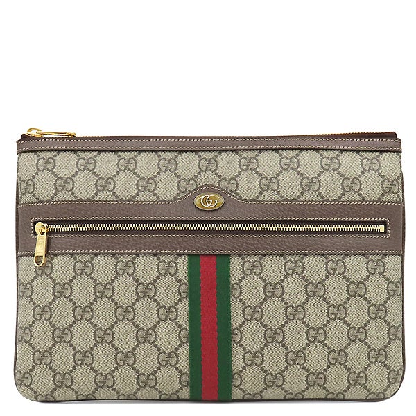 グッチ GUCCI クラッチバッグ ロゴプリント キャンバス レザー