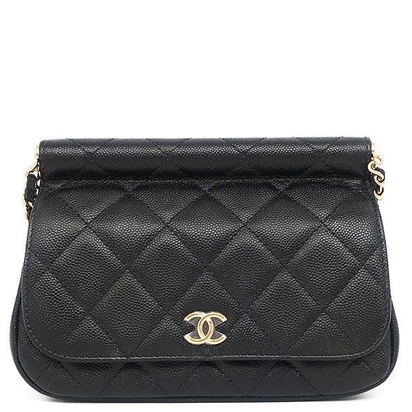 シャネル CHANEL ショルダーバッグ 巾着ショルダーバッグ ラムスキン ブラック ゴールド金具 黒 ココマーク ココボール 4******【中古】 CHANEL（シャネル） ココマーク マトラッセ 巾着型 チェーン
