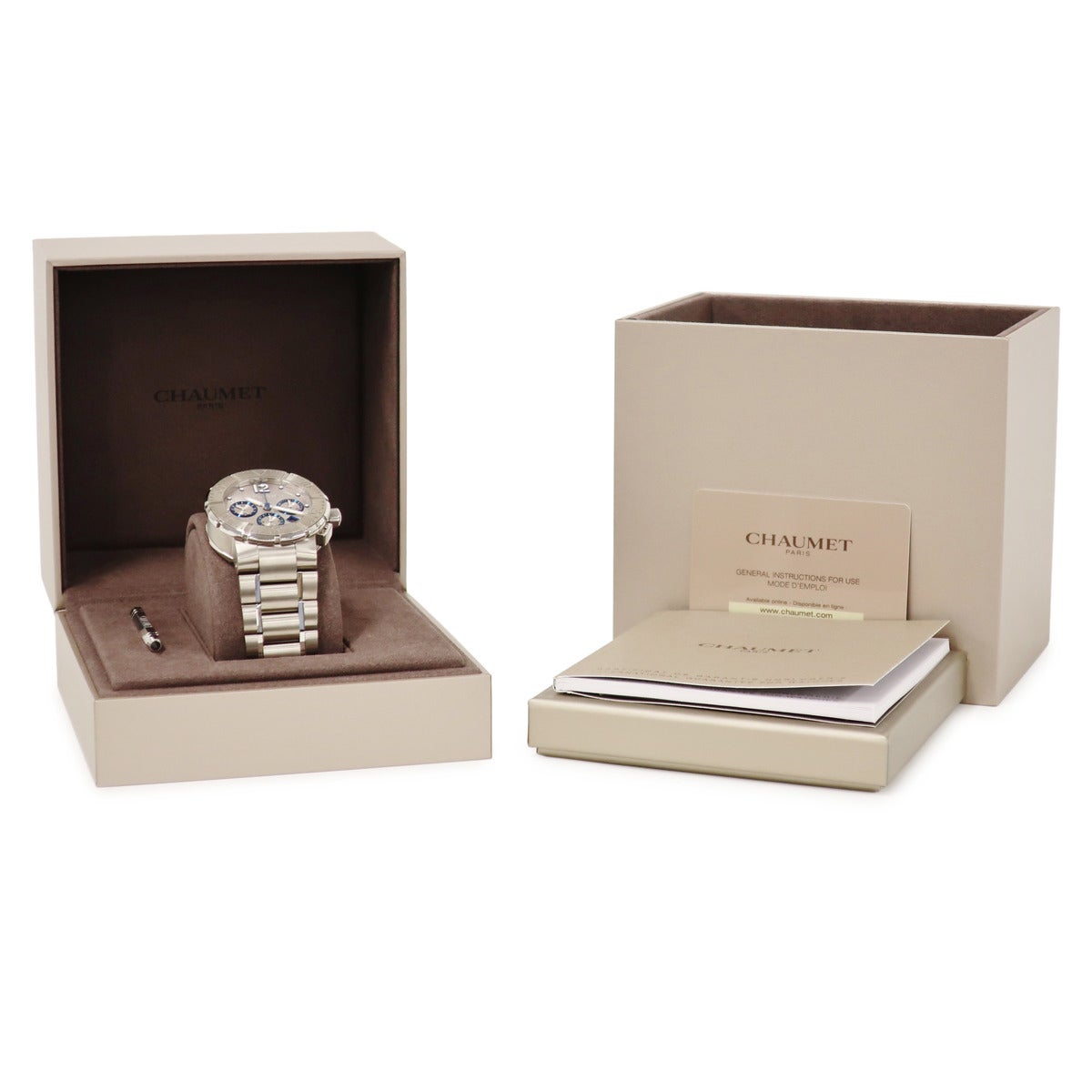 ショーメ CHAUMET クラスワン クロノグラフ XXL W17690-45A シルバー