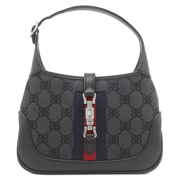 バレンシアガ BALENCIAGA 2WAYバッグ ザ ハッカー プロジェクト ジャッキー 1961 キャンバス レザー ベージュ×エボニー ゴールド金具 茶 GUCCI グッチ コラボ 680132 【箱】【中古】 BALENCIAGA - バレンシアガ BALENCIAGA 2WAYバッグ ザ ハッカー