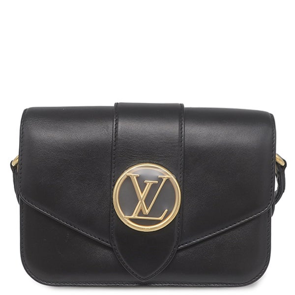 ルイヴィトン LOUIS VUITTON ショルダーバッグ LV PONT9 LVポンヌフ スムースレザー ノワール ゴールド金具 黒 ピンク LVサークル M55948 ID不明【中古】 ルイヴィトン LOUIS VUITTON ショルダーバッグ LV PONT9 LVポンヌフ