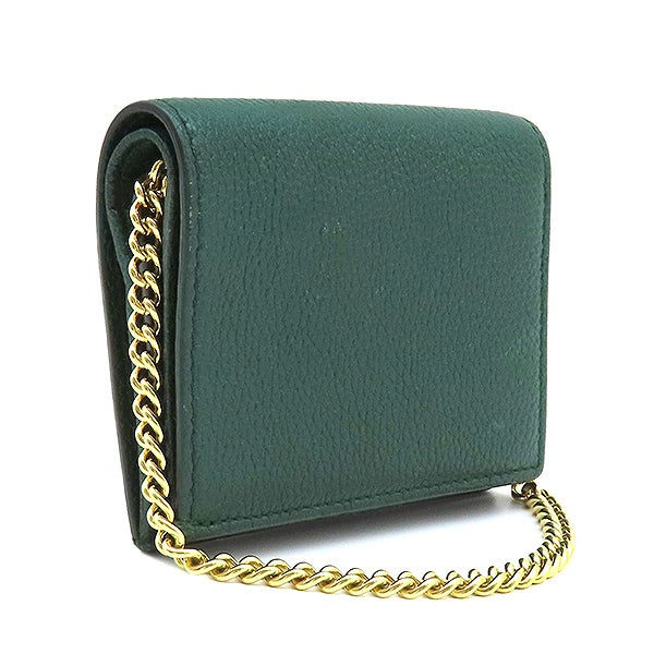 グッチ GUCCI 二つ折り財布 ズゥミ ミニ チェーンウォレット レザー