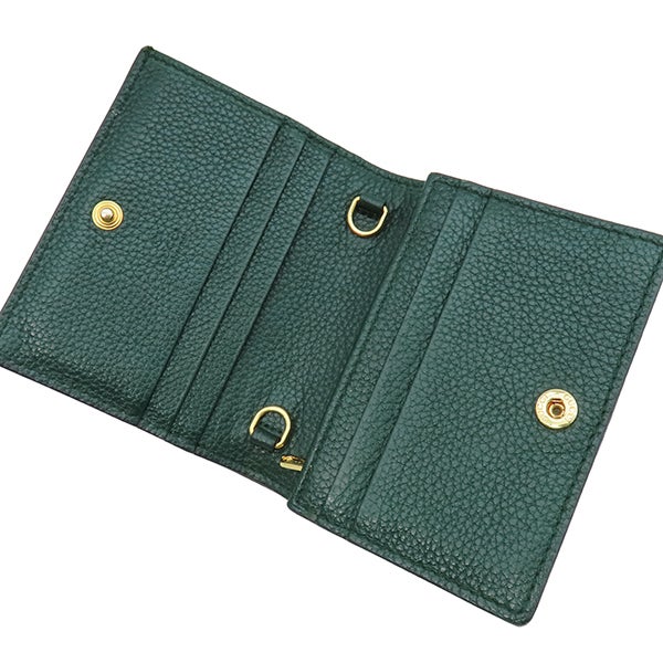 グッチ GUCCI 二つ折り財布 ズゥミ ミニ チェーンウォレット レザー