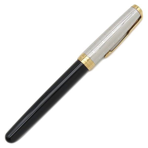 パーカー PARKER 万年筆 ソネット ラックブラックGT ステンレススチール ラッカー K18WG(ペン先) ブラック×シルバー シルバー金具 F(細字) カートリッジ コンバーター両用式 1950788【中古】 パーカー PARKER 万年筆 ソネット ラックブラックGT ステンレス
