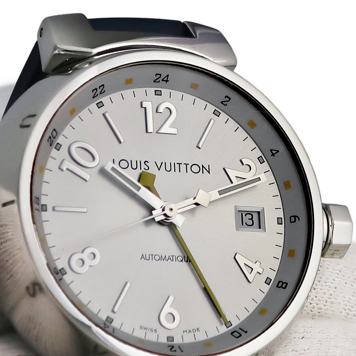 ルイヴィトン LOUIS VUITTON タンブール GMT Q113M シルバー デイト