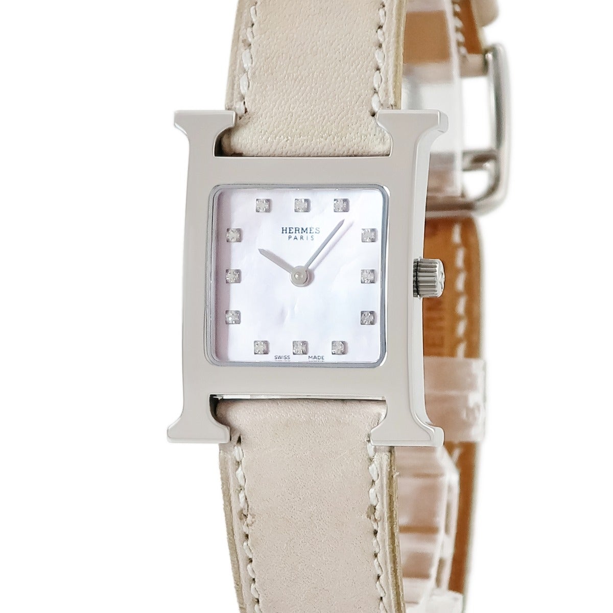 エルメス HERMES Hウォッチ TPM HH1.174 K18PG無垢 純正ダイヤ