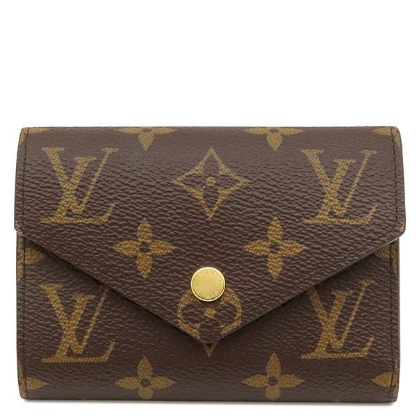 ルイヴィトン LOUIS VUITTON 三つ折り財布 ポルトフォイユ ヴィクトリーヌ モノグラムキャンバス フューシャ ゴールド金具 茶 ピンク M41938 RFID 【箱】【中古】 ルイヴィトン LOUIS VUITTON 三つ折り財布 ポルトフォイユ
