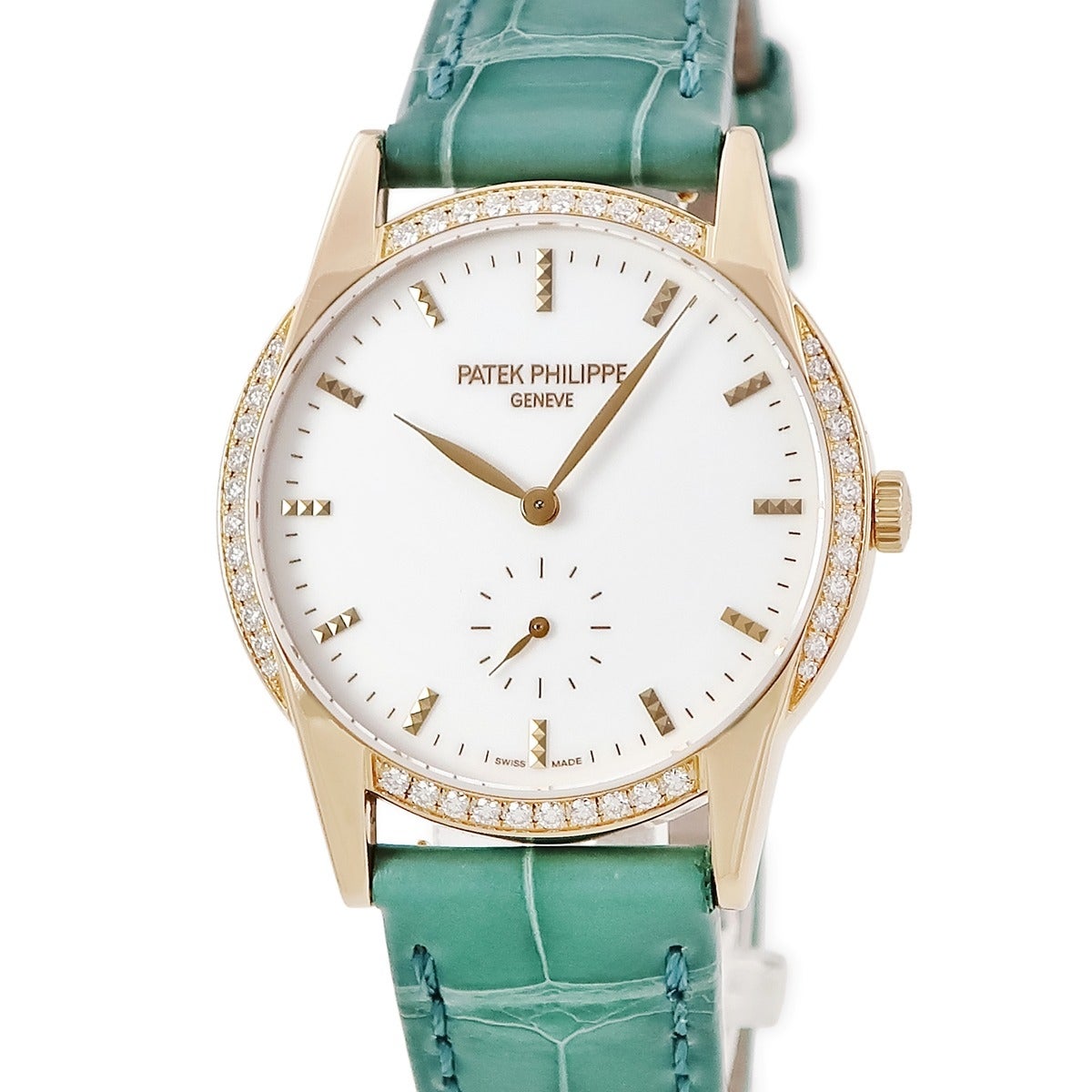 PATEK PHILIPPE パテックフィリップ 7122/200R-001 カラトラバ 腕時計 K18PG 革 ダイヤモンド レディース [中古] カラトラバ タイムレスホワイト | 7122/200R-001 | ピンクゴールド