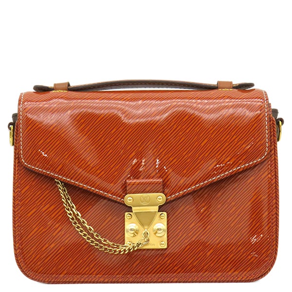 ルイヴィトン LOUIS VUITTON 2WAYバッグ ポシェット メティス MM モノグラムキャンバス シャイニーエピレザー オレンジ×ブラウン ゴールド金具 茶 ショルダー エナメル M54991 RFID 【保存袋】【中古】 ルイヴィトン LOUIS VUITTON 2WAYバッグ ポシェット メティス MM