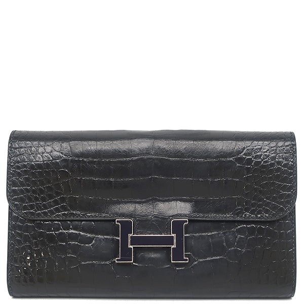 エルメス HERMES 二つ折り財布 コンスタンス コンパクト ヴォーエプソン ヴェールヴェルティゴ ゴールド金具 緑 D【中古】 HERMES（エルメス） 二つ折り財布 コンスタンス コンスタンス