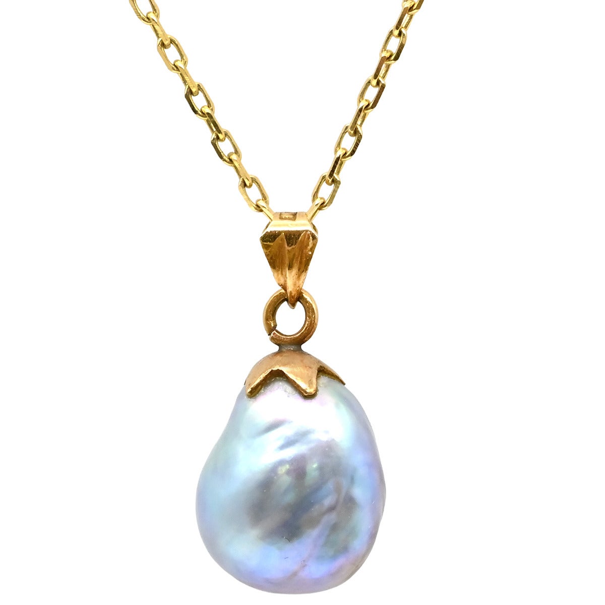 ミキモト MIKIMOTO ネックレス バロックパール ペンダント ブルー