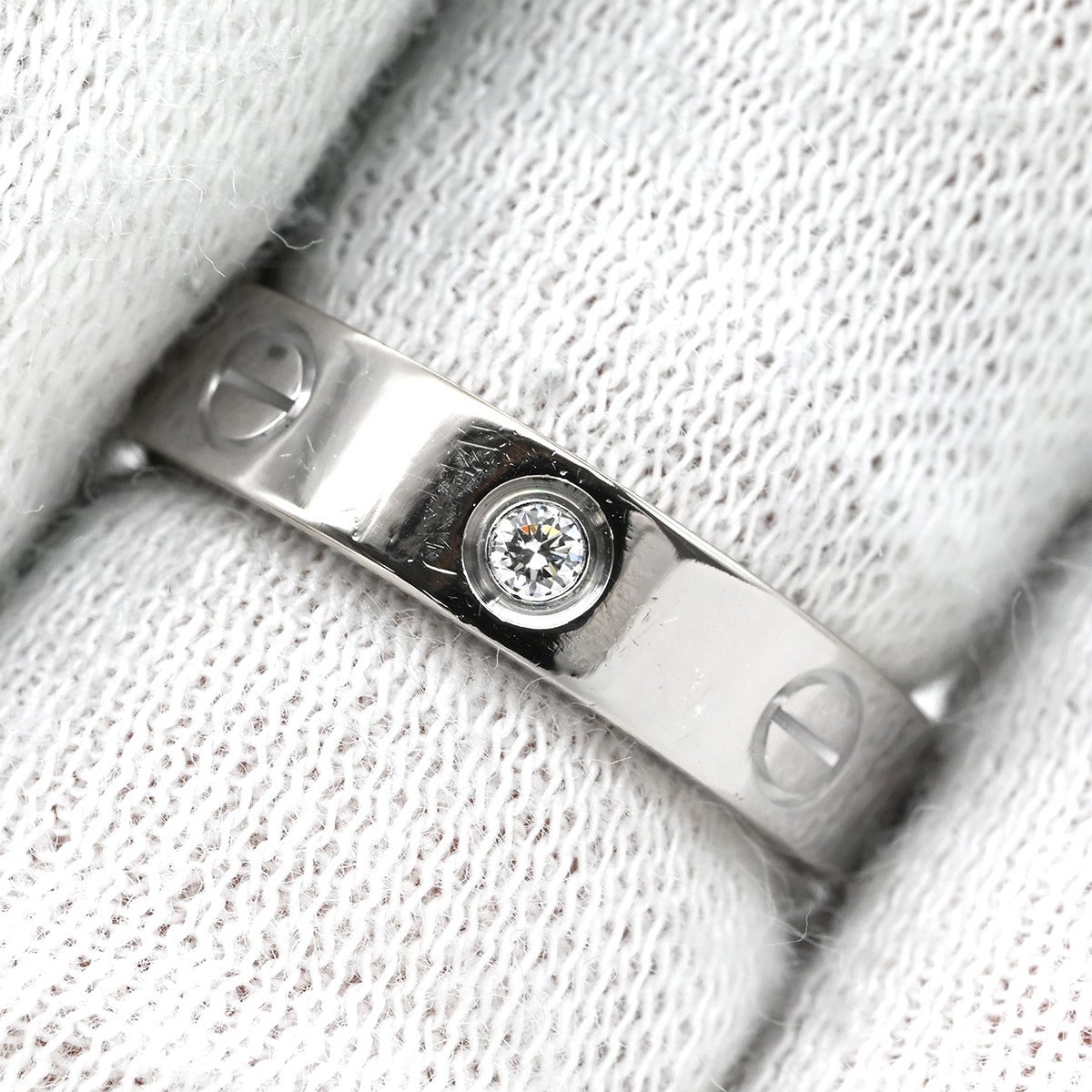 カルティエ　Cartier ホワイトゴールド ミニラブリング 49 1Pダイヤ カルティエ Cartier リング 指輪 ミニラブリング 1Pダイヤ ホワイト