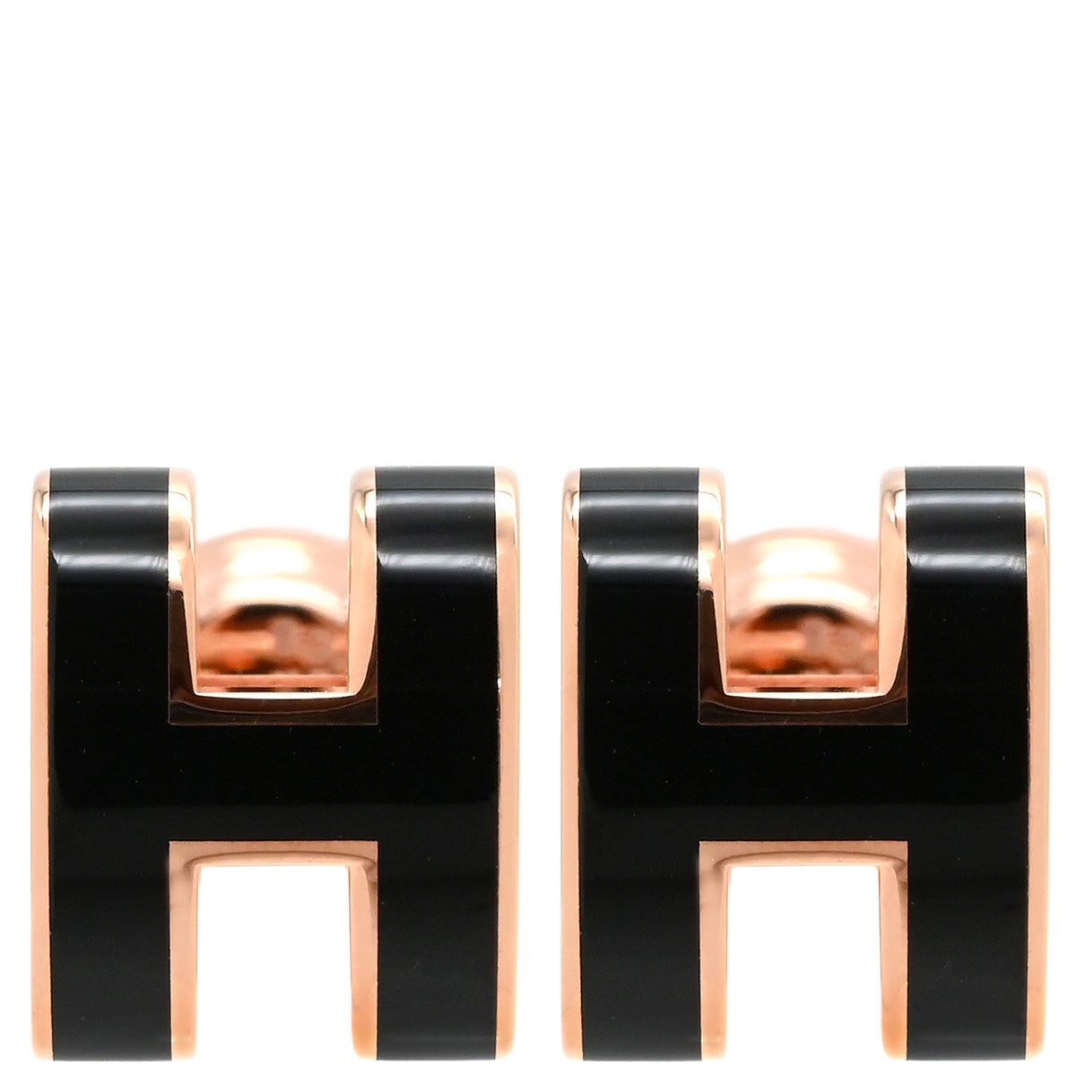 エルメス ミニポップHピアス 黒×イエローゴールド 最終値下げ | HERMES