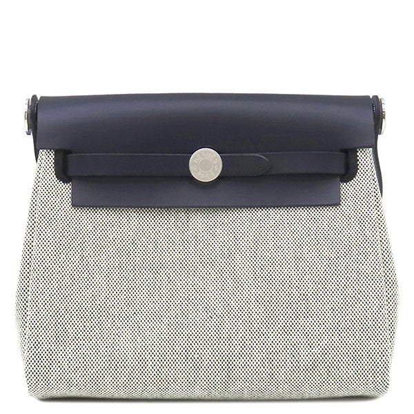 エルメス HERMES ショルダーバッグ エールバッグジップ ミニ ルトゥルネ トワルアッシュ ヴァッシュハンター ネイビー×エクリュ シルバー金具 2025年製 K 【箱】【中古】 エルメス HERMES ショルダーバッグ エールバッグジップ ミニ
