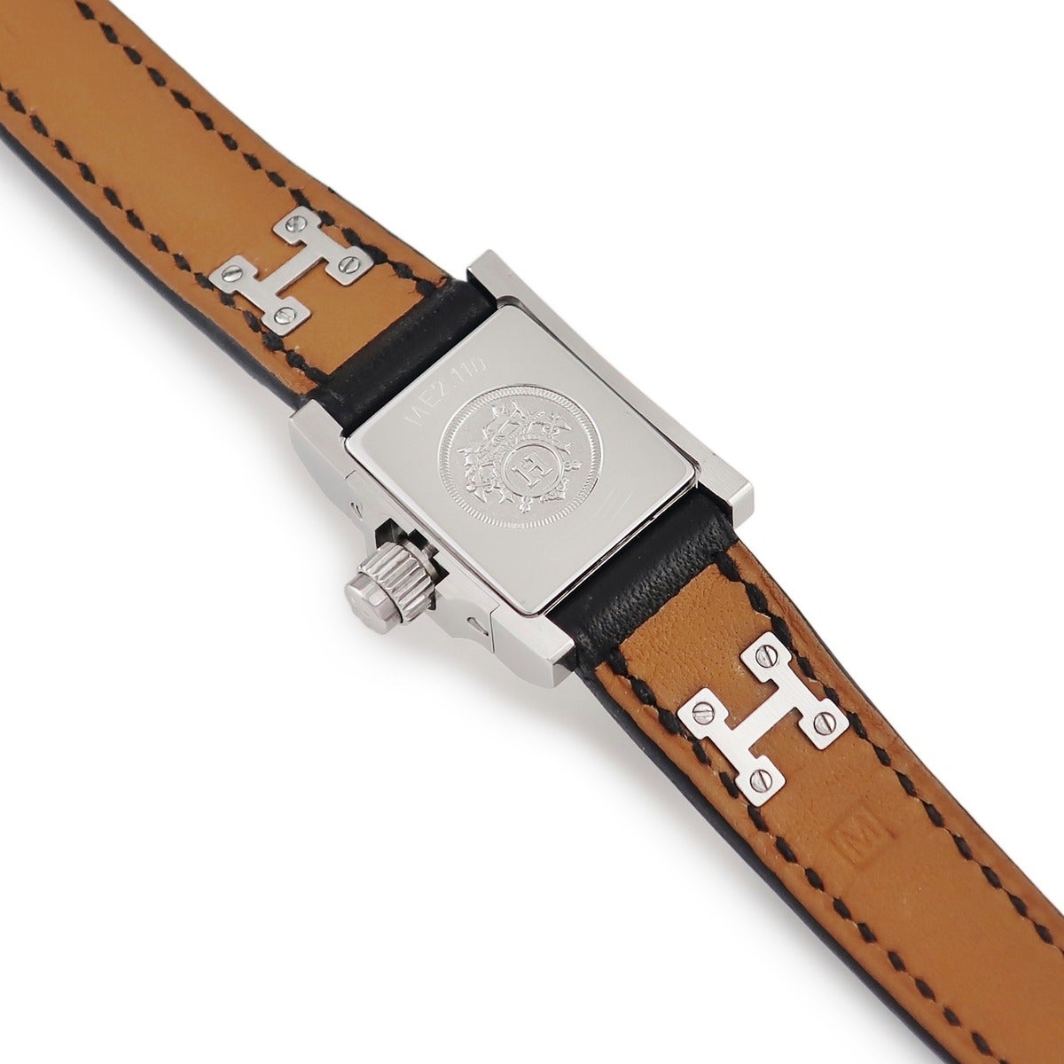 エルメス HERMES ミニ メドール ME2.110 シルバー スクエア スタッズ