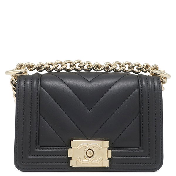 シャネル CHANEL ショルダーバッグ ボーイシャネル ミニ チェーンショルダー レザー ブラック ゴールド金具 黒 A67364 ランダムシリアル【中古】 シャネル CHANEL ショルダーバッグ ボーイシャネル ミニ チェーン