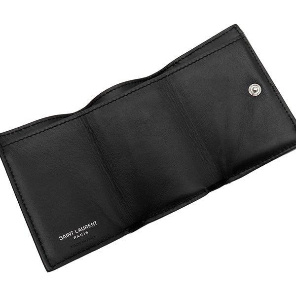 サンローラン SAINT LAURENT 三つ折り財布 YSL ロゴ コンパクト
