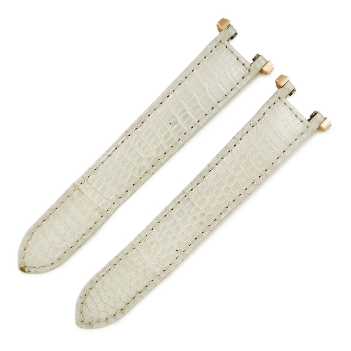 カルティエ Cartier 腕時計パーツ パシャ用 クロコバンド クロコダイル オフホワイト 純正 替え ベルト Dバックル用 ストラップ 本革 替え 17ｍｍ オフホワイト 白【中古】 カルティエ Cartier 腕時計パーツ パシャ用 クロコバンド クロコダイル