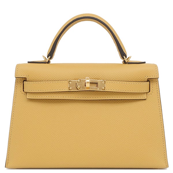 エルメス HERMES 2WAYバッグ ミニケリードゥ 外縫い ヴォーエプソン パイユ ゴールド金具 黄色 ショルダー 2025年製 K 【箱】【中古】 エルメス HERMES 2WAYバッグ ミニケリードゥ 外縫い ヴォーエプソン