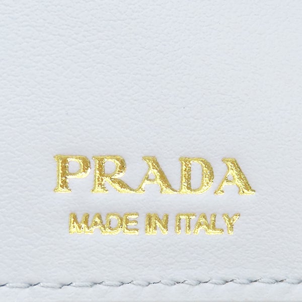 プラダ PRADA 二つ折り財布 フラワー メタルロゴ コンパクトウォレット