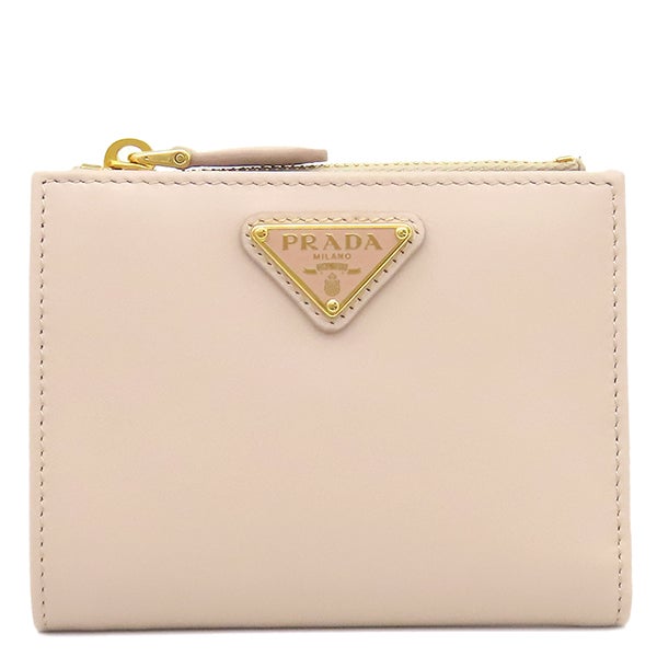 プラダ財布 PRADA (プラダ) レザー プレートロゴ 二つ折り 財布 PR2ML049QHH