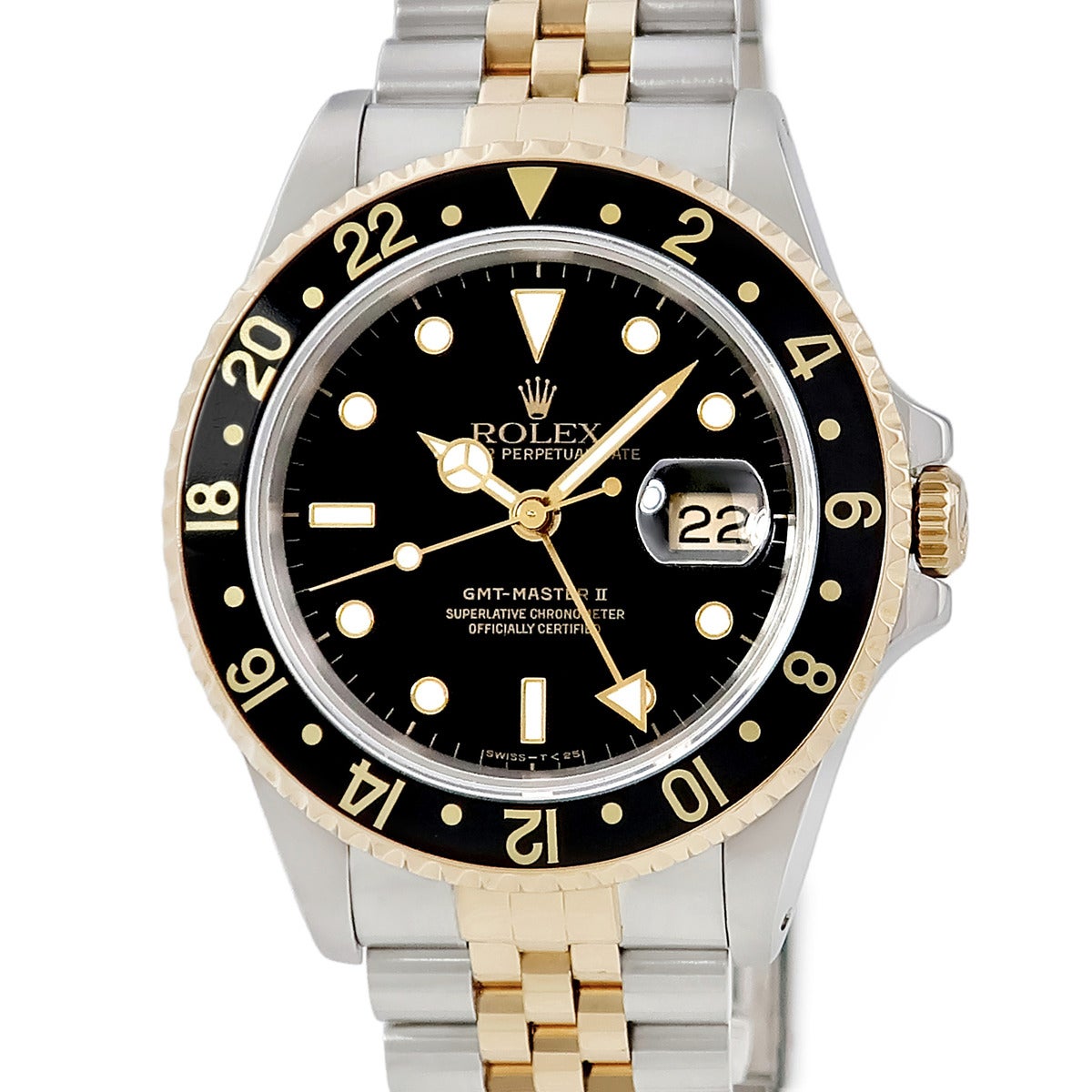 ロレックス ROLEX GMTマスター2 16713 X番 K18YG×SS コンビ デイト
