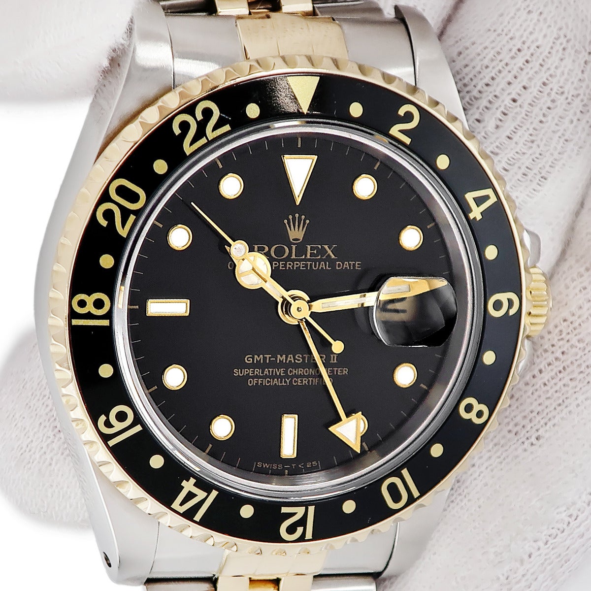 ロレックス ROLEX GMTマスター2 16713 X番 K18YG×SS コンビ デイト
