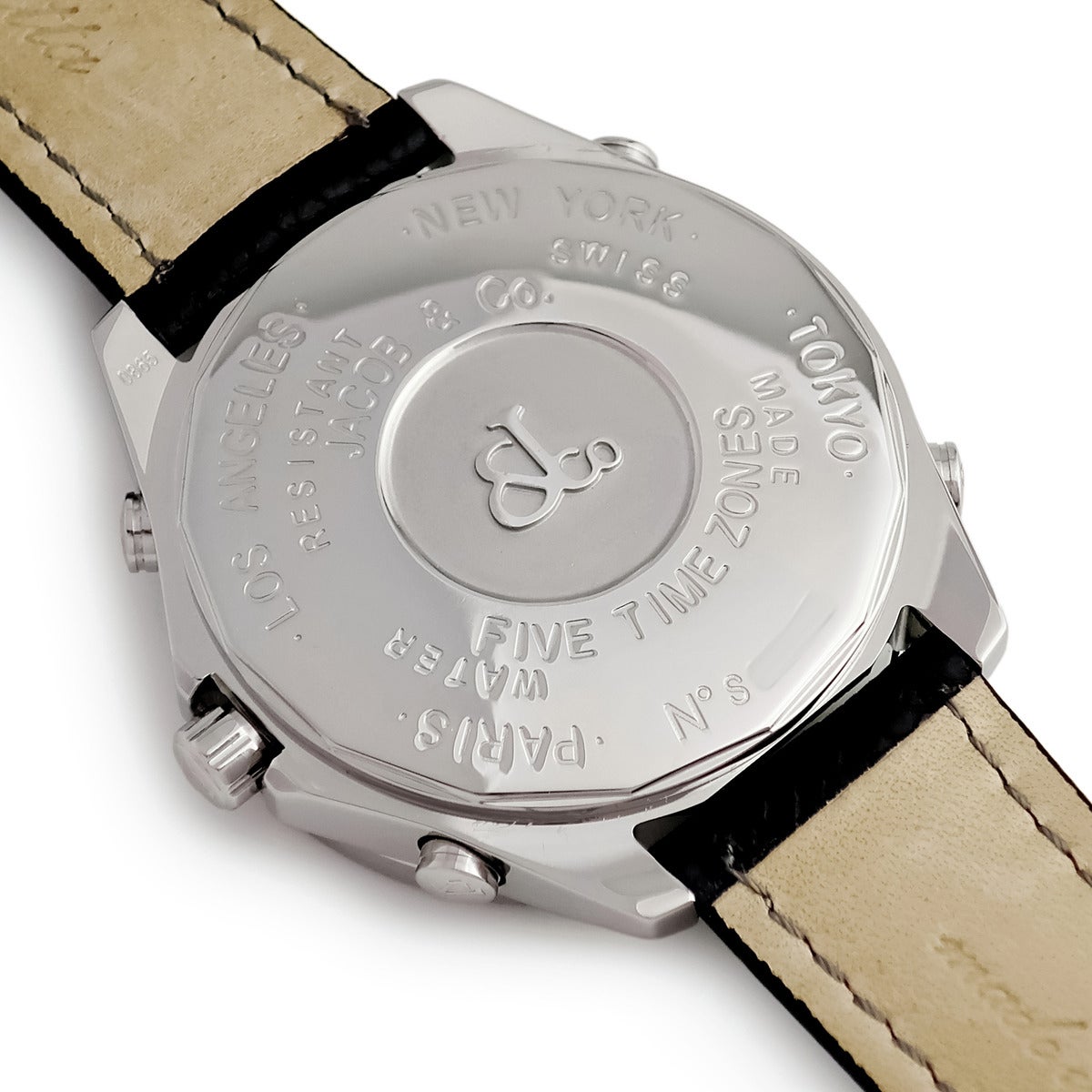 ジェイコブ JACOB&CO 5タイムゾーン 47mm スカル JC-SKULLD 純正全面