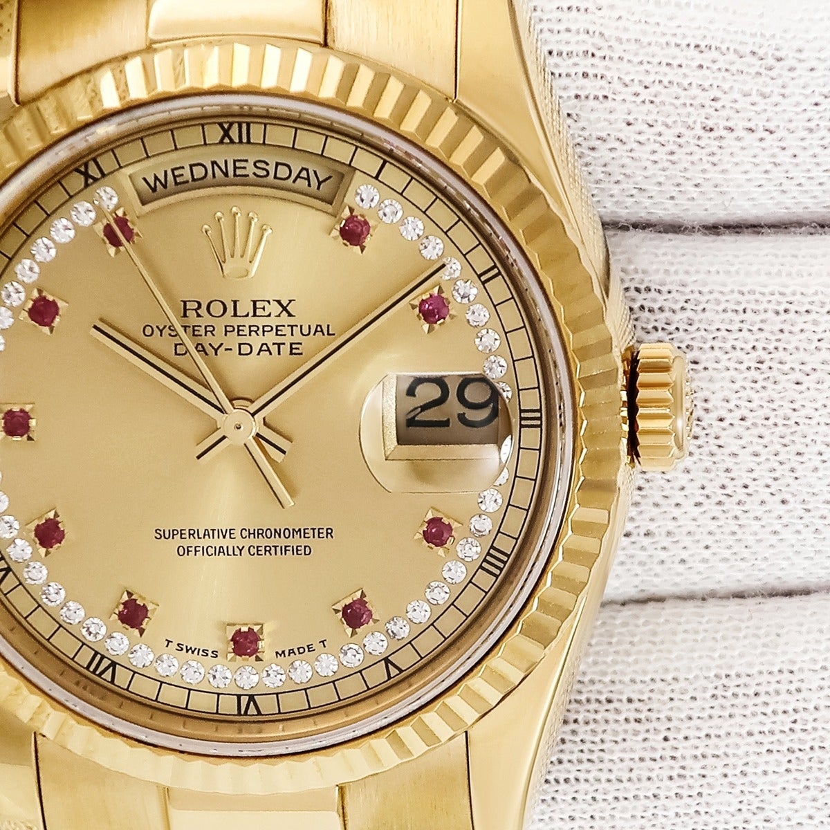 ロレックス ROLEX デイデイト 36 118238LR P番 K18YG無垢 純正ダイヤ
