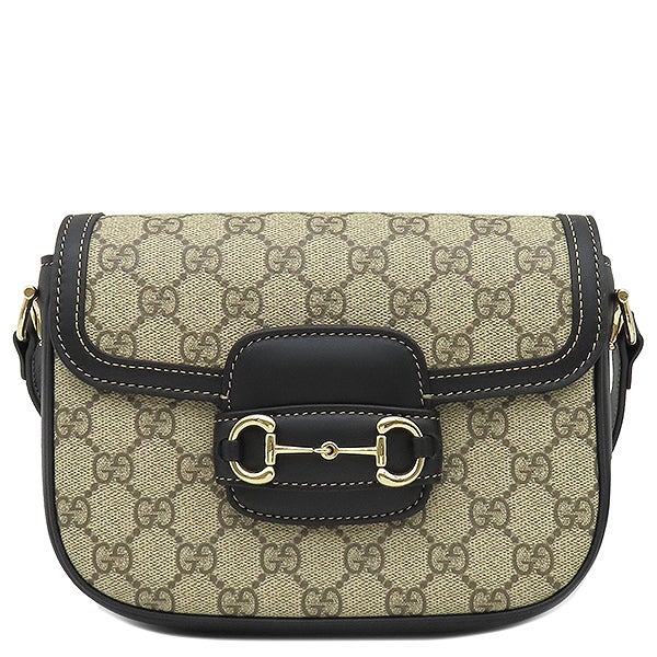グッチ GUCCI ショルダーバッグ GGショルダーバッグ レザー GGスプリームキャンバス ベージュ×エボニー ゴールド金具 茶 緑 赤 シェリーライン 499621【中古】 GUCCI - グッチ GUCCI ショルダーバッグ GGショルダーバッグ レザー GG