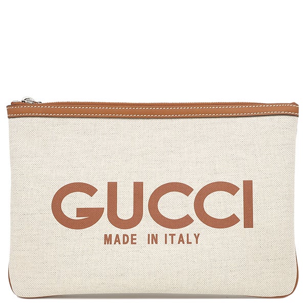グッチ GUCCI クラッチバッグ ロゴプリント キャンバス レザー