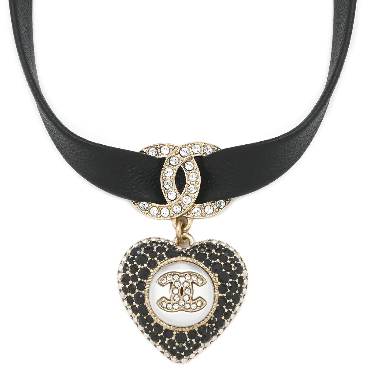 シャネル CHANEL ネックレス ココマーク ハート レザーチョーカー GP