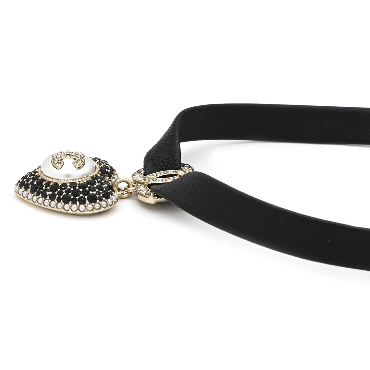 シャネル CHANEL ネックレス ココマーク ハート レザーチョーカー GP