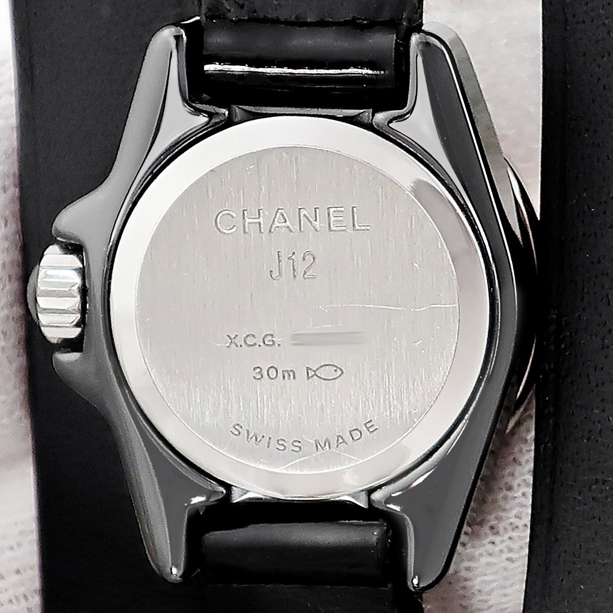 シャネル CHANEL J12 XS 19mm H4665 純正ダイヤ Wベルト ブラック 黒