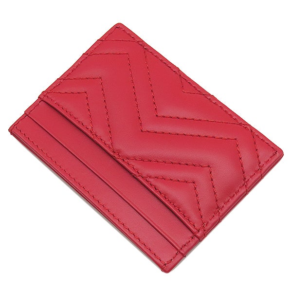 GUCCI マーモント 名刺入れ 赤 グッチ GUCCI カードケース GGマーモント レザー レッド ゴールド金具