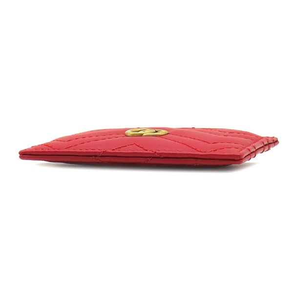グッチ GUCCI カードケース GGマーモント レザー レッド ゴールド金具