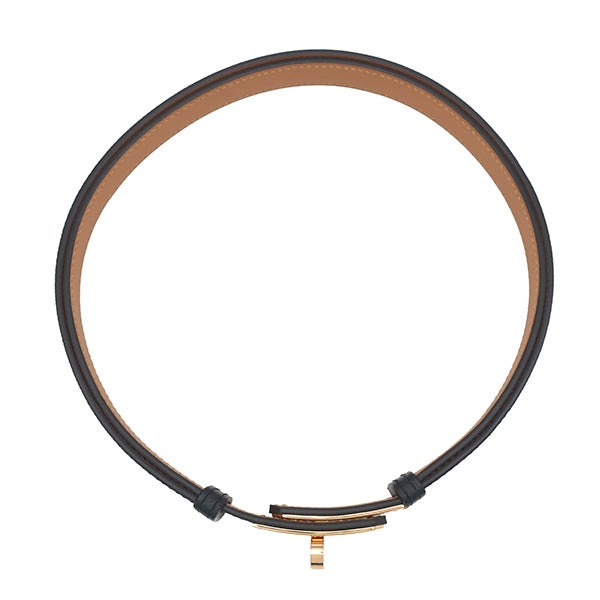 エルメス HERMES ベルト ケリー 18 ヴォーエプソン ブラック ピンク