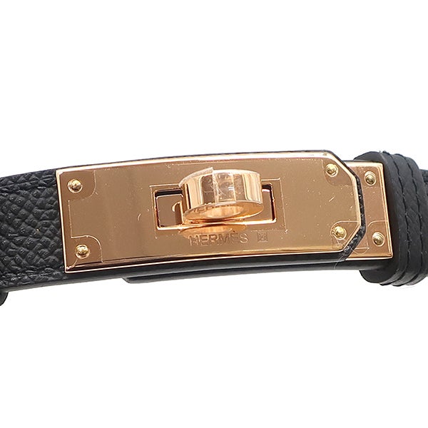 エルメス HERMES ベルト ケリー 18 ヴォーエプソン ブラック ピンク