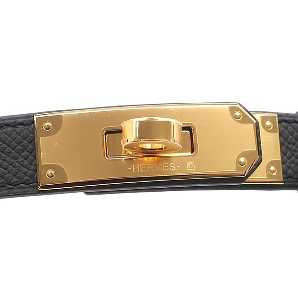 エルメス HERMES ベルト ケリー 18 ヴォーエプソン ブラック ゴールド