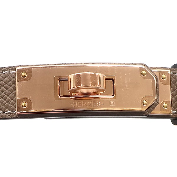 HERMES エルメス ケリー18 ベルト ゴールド×ピンクゴールド金具 W刻印