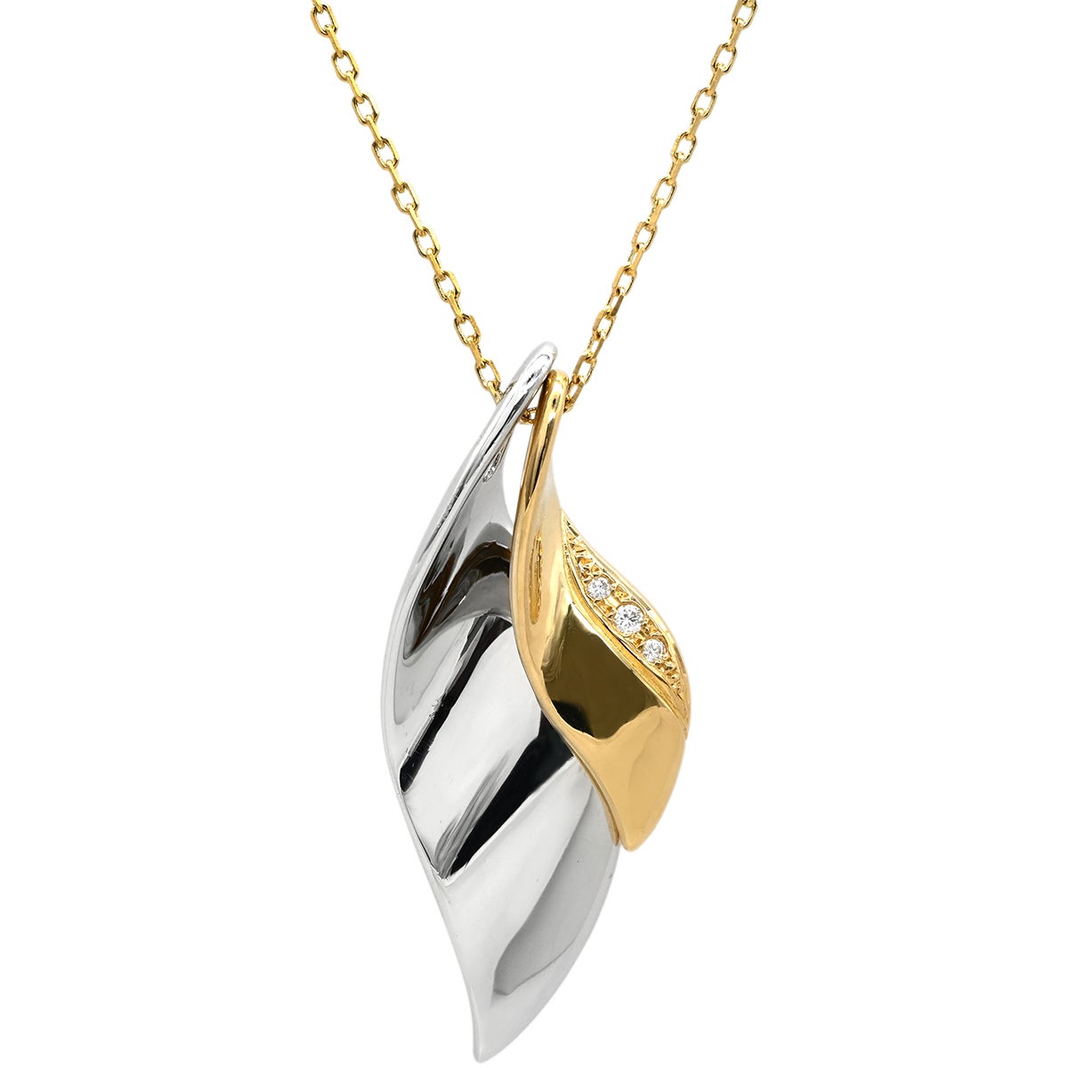MIKIMOTO リーフモチーフ ネックレス K18YG レディース 【公式通販】
