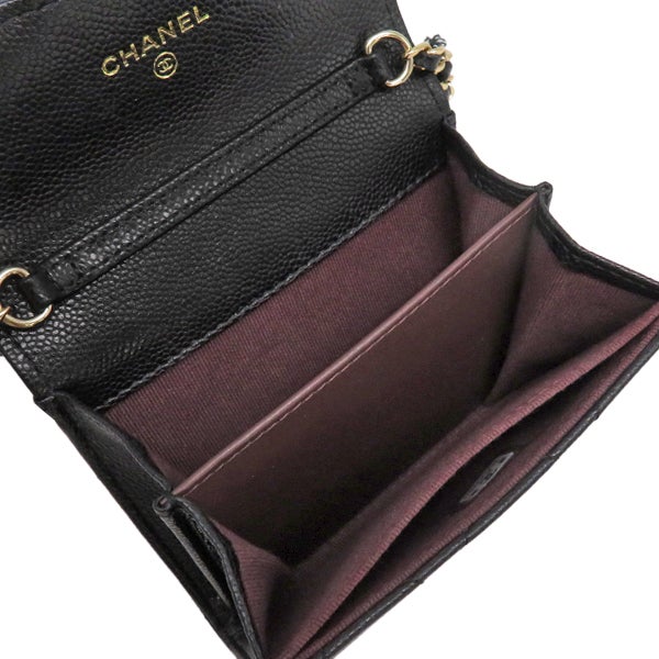 シャネル CHANEL チェーンウォレット ミニ チェーンクラッチ キャビア