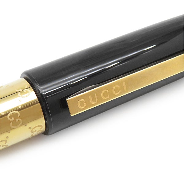 グッチ GUCCI ペン GGロゴ メカニカルペンシル メタル ラッカー ブラック×ゴールド シャープペンシル シャーペン ツイスト式【中古】 グッチ GUCCI 文具 GGロゴ メカニカルペンシル メタル ラッカー
