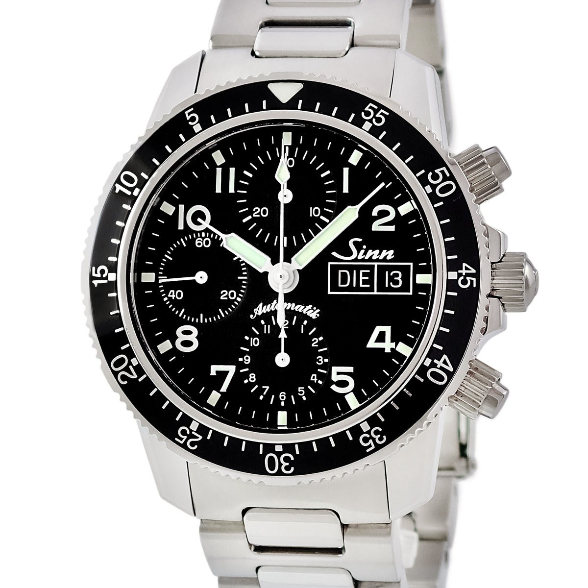 ジン SINN 103 クロノグラフ 103.B.SA.AUTO ブラック アラビア