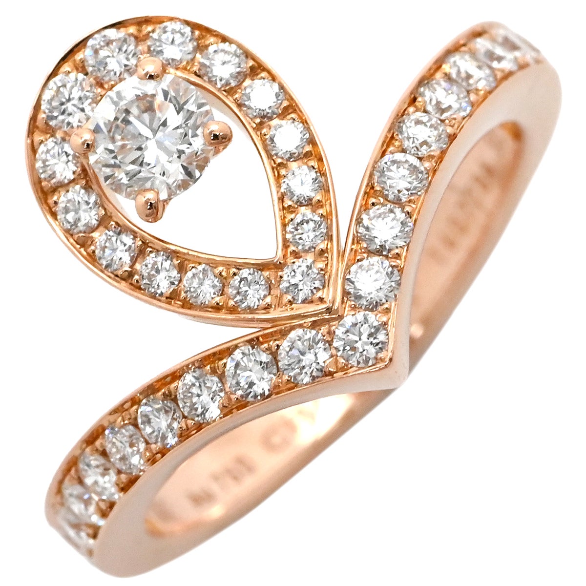 美品　CHAUMET ビードゥショーメリング　ビーマイラブ　58号 ショーメ CHAUMET リング 指輪 ビー ドゥ ショーメ ダイヤ3石 ピンク