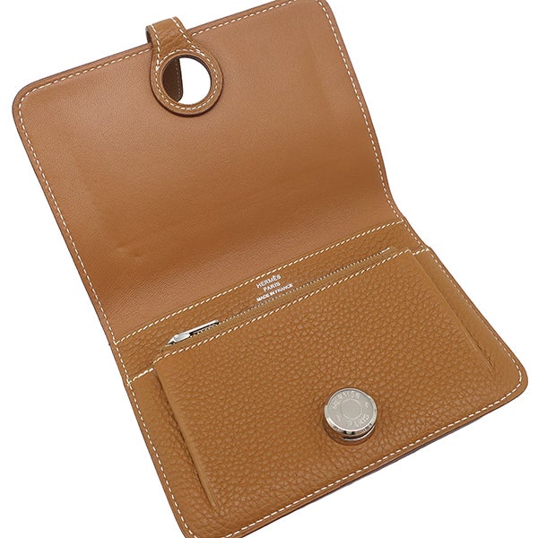 エルメス HERMES 二つ折り財布 ドゴン コンパクト トゴ ゴールド
