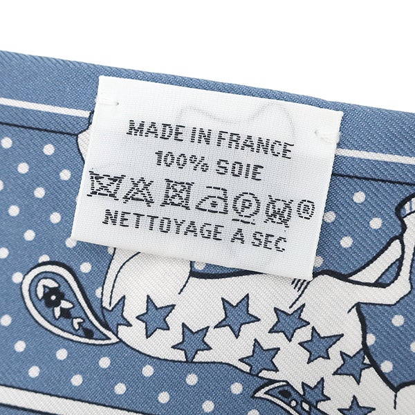 エルメス HERMES スカーフ ツイリー シルク ブルージーン×マリン
