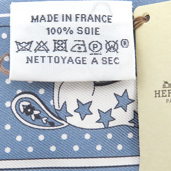 エルメス HERMES スカーフ ツイリー シルク ブルージーン×マリン