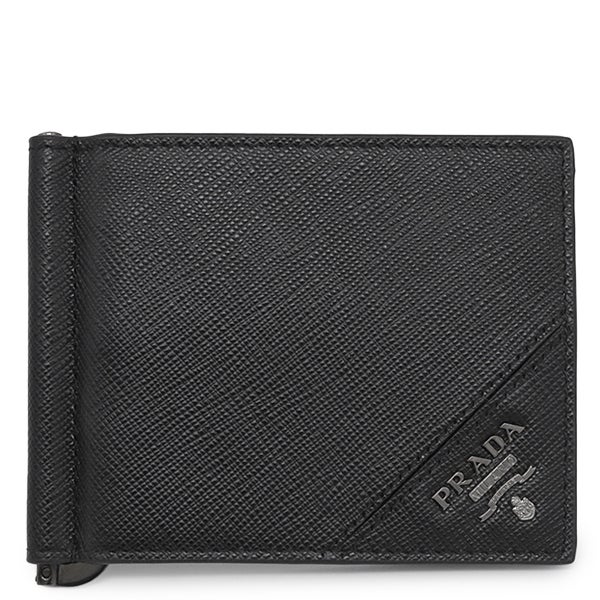 プラダ PRADA カードケース サフィアーノ マネークリップ付き メタル
